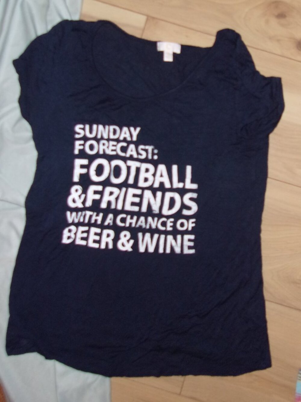 Size small womens tee shirt t blue football fall graphic